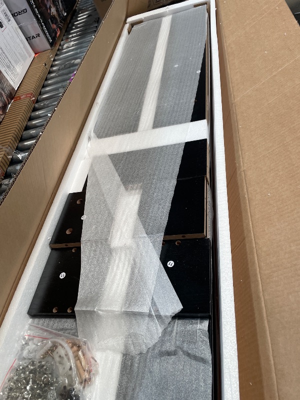 Photo 1 of ***MISSING PARTS***Little Tree 63-Inch Long Console Tables for Entryway, Large Sofa Table Behind Couch, Wooden Entry Foyer Hallway Table, Modern Console Sofa Tables for Living Room, Black