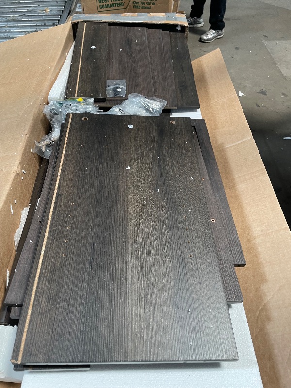 Photo 1 of (broken pieces, for parts) VASAGLE LIRY Collection - Buffet Cabinet, Coffee Bar Cabinet with 2 Drawers, Adjustable Shelves, Sideboard Storage with Cable Holes, Drawer Dividers, Taupe Brown UBBK381TA01S