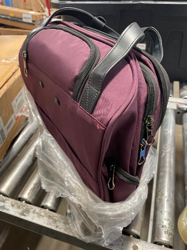 Photo 1 of **Handle Broken** KROSER Carry On Underseat Multi-functional, 16-inch Underseater Lightweight Overnight Suitcase for Women, Burgundy