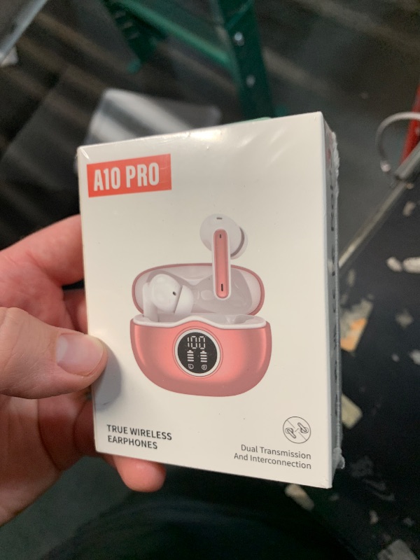 Photo 1 of ***FACTORY SEALED***Fhumsh A10 Pro Wireless Earbuds Bluetooth 5.3 HiFi Stereo, 50H Playback LED Digital Display Earphones, ENC Noise Cancelling Mic, Ergonomic Sport Headphone Headset for Gym/Running/Work - Rose Gold