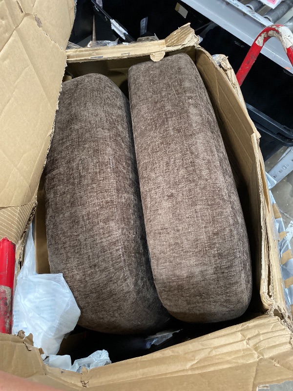 Photo 1 of ****PARTIAL , PARTS ONLY**** Christopher Knight Home Mores Low Profile Accent Chair Set of 2, Modern Living Room Armless Lounge Chair, Fabric Comfy Reading Chair for Bedroom, Wooden Frame and Thick Padded Seat, Black+Dark Brown