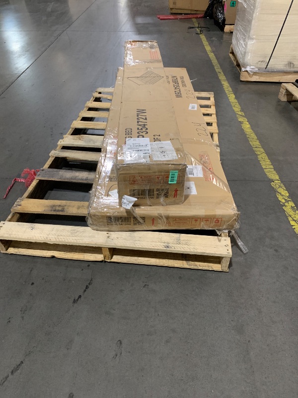 Photo 1 of *******STOCK PHOTO FOR REFERENCE*******Christopher Knight Home Lavia Fabric Upholstered King Size Bed Frame with Headboard, Modern King Bed Frame and Headboard, Wooden Slats Support, Easy Assembly, No Box Spring Needed, Beige+Natural