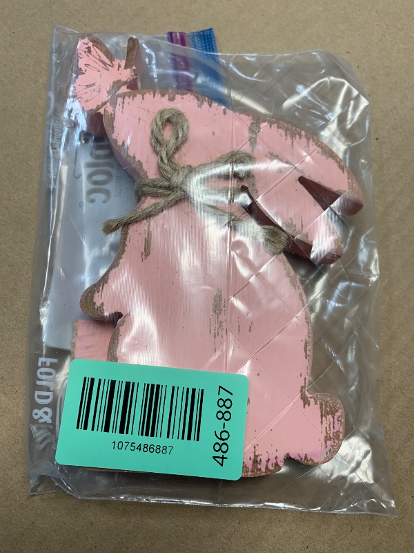 Photo 1 of *****STOCK PHOTO FOR REFERENCE****Bememo 1 Easter Bunny Table Decorations Pink Bunny Wooden Signs Tabletop Centerpiece Easter Tiered Tray Decor Farmhouse Rabbit Ornament Decorations for Home Kitchen Rustic Party Gifts