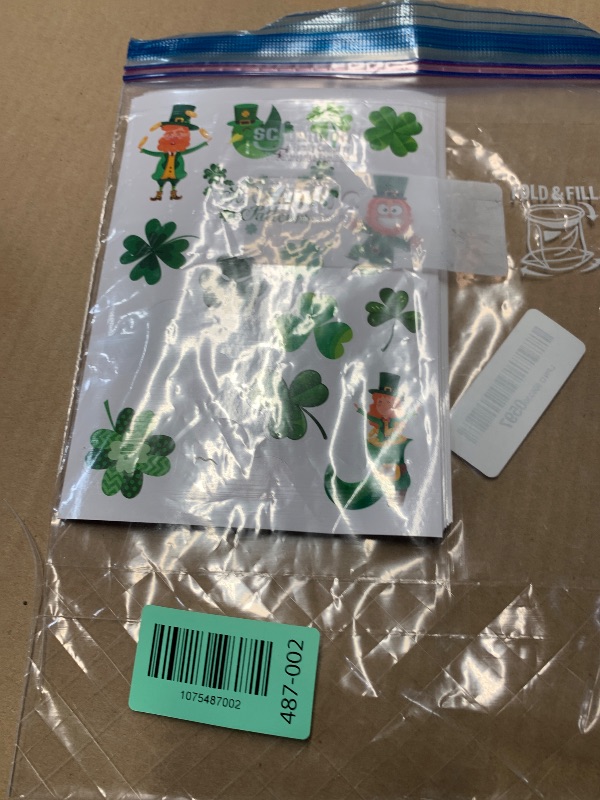 Photo 1 of  Pcs St Patricks Day Stickers for Kids - Bulk Shamrock & Four Leaf Clover Stickers Crafts for Kids Classroom, Irish Saint Patrick's Day Party Favors Supplies Decorative for Gift Box Envelope Cards