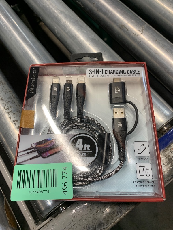 Photo 1 of ***STOCK PHOTO FOR REFERENCE ONLY***Multi Charging Cable, Multi Charger Cable Nylon Braided 4 in 1 Charging Cable and USB A to USB c Cable are Bundled Together