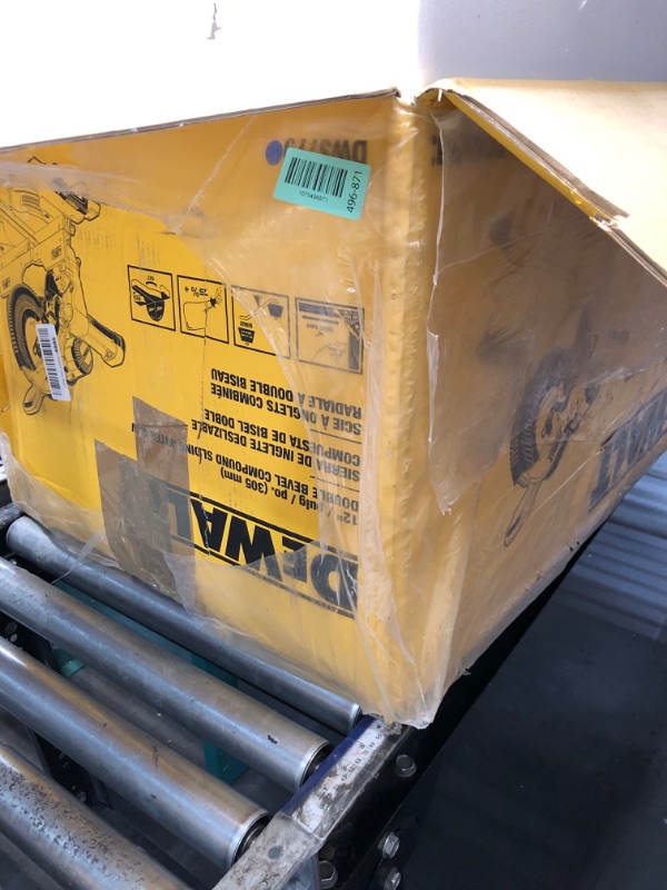 Photo 1 of ***MISSING PARTS***
DEWALT Miter Saw, 12 Inch Double Bevel Sliding Compound Miter Saw, Includes Blade Wrench and Clamp, Increased Crosscut Capacity, Powerful 3800 RPM Motor 15 Amp (DWS779)