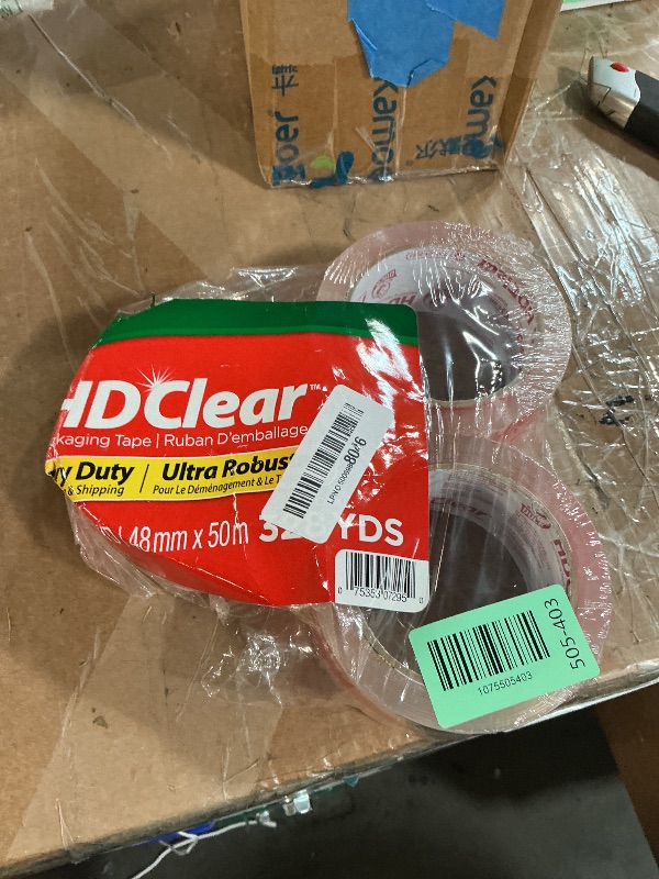 Photo 1 of ***MISSING PARTS*** Duck HD Clear Packing Tape Refills - Heavy Duty Shipping and Moving Packing Tape - Clear Strong Packaging Tape for Boxes, Packing and Moving Supplies - 1.88 In. x 54.6 Yards (441962)
