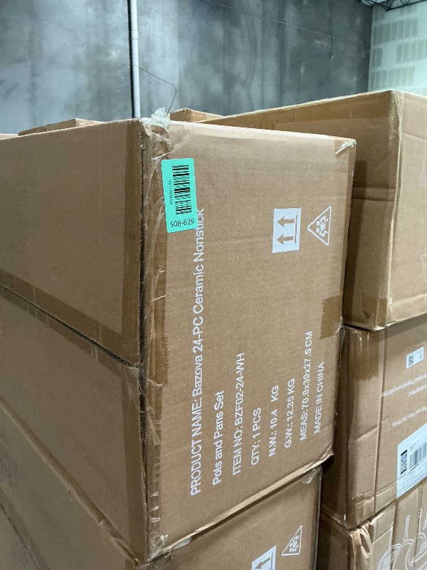 Photo 1 of ***FACTORY SEALED - OPENED FOR INSPECTION***24Pcs Pots and Pans Set Non Stick,Ceramic Cookware Set with Titanium-Reinforced Nonstick Coating,Long-Lasting,PFAS-Free,Induction Compatible,Full Kitchen Set with 3 Stock Pots for Family Cooking