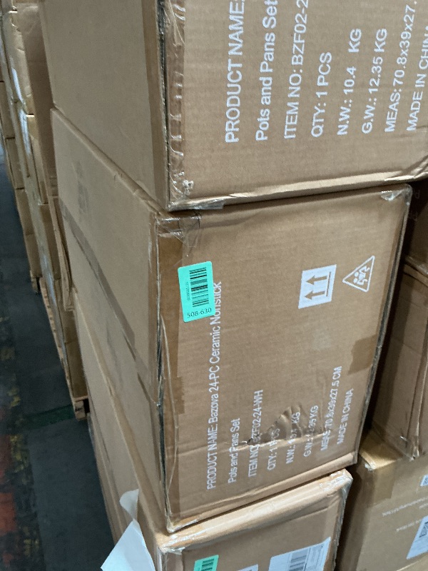 Photo 1 of ***FACTORY SEALED - OPENED FOR INSPECTION***24Pcs Pots and Pans Set Non Stick,Ceramic Cookware Set with Titanium-Reinforced Nonstick Coating,Long-Lasting,PFAS-Free,Induction Compatible,Full Kitchen Set with 3 Stock Pots for Family Cooking