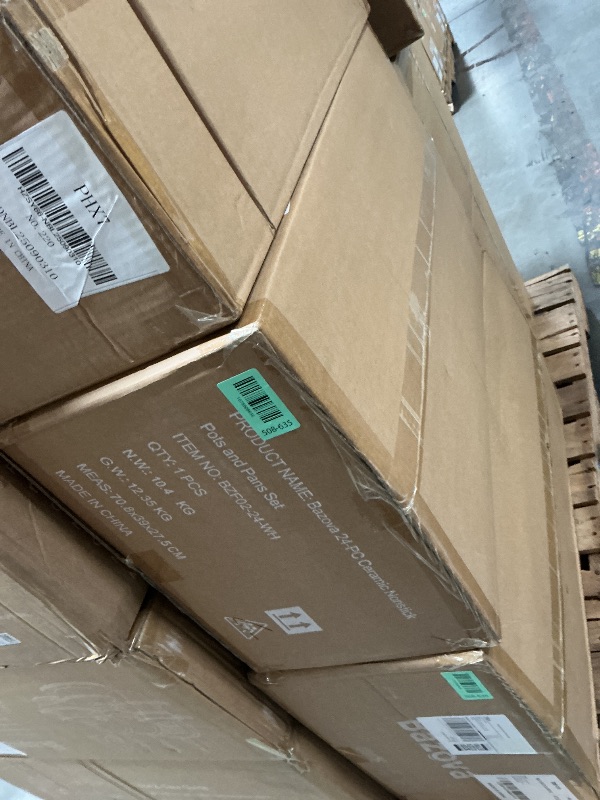 Photo 1 of ***FACTORY SEALED - OPENED FOR INSPECTION***24Pcs Pots and Pans Set Non Stick,Ceramic Cookware Set with Titanium-Reinforced Nonstick Coating,Long-Lasting,PFAS-Free,Induction Compatible,Full Kitchen Set with 3 Stock Pots for Family Cooking
