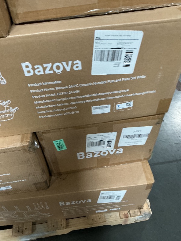 Photo 1 of ***FACTORY SEALED - OPENED FOR INSPECTION***24Pcs Pots and Pans Set Non Stick,Ceramic Cookware Set with Titanium-Reinforced Nonstick Coating,Long-Lasting,PFAS-Free,Induction Compatible,Full Kitchen Set with 3 Stock Pots for Family Cooking
