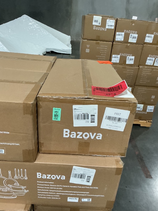 Photo 1 of ***FACTORY SEALED - OPENED FOR INSPECTION***24Pcs Pots and Pans Set Non Stick,Ceramic Cookware Set with Titanium-Reinforced Nonstick Coating,Long-Lasting,PFAS-Free,Induction Compatible,Full Kitchen Set with 3 Stock Pots for Family Cooking