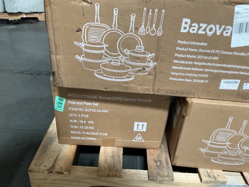 Photo 1 of ***FACTORY SEALED - OPENED FOR INSPECTION***24Pcs Pots and Pans Set Non Stick,Ceramic Cookware Set with Titanium-Reinforced Nonstick Coating,Long-Lasting,PFAS-Free,Induction Compatible,Full Kitchen Set with 3 Stock Pots for Family Cooking