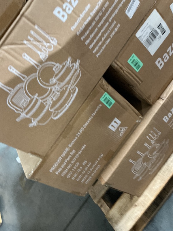 Photo 1 of ***FACTORY SEALED - OPENED FOR INSPECTION***24Pcs Pots and Pans Set Non Stick,Ceramic Cookware Set with Titanium-Reinforced Nonstick Coating,Long-Lasting,PFAS-Free,Induction Compatible,Full Kitchen Set with 3 Stock Pots for Family Cooking