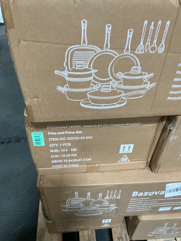Photo 1 of ***FACTORY SEALED - OPENED FOR INSPECTION***24Pcs Pots and Pans Set Non Stick,Ceramic Cookware Set with Titanium-Reinforced Nonstick Coating,Long-Lasting,PFAS-Free,Induction Compatible,Full Kitchen Set with 3 Stock Pots for Family Cooking
