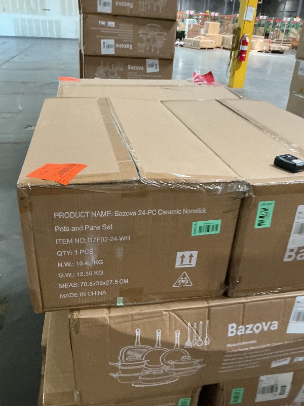 Photo 1 of ***FACTORY SEALED - OPENED FOR INSPECTION***24Pcs Pots and Pans Set Non Stick,Ceramic Cookware Set with Titanium-Reinforced Nonstick Coating,Long-Lasting,PFAS-Free,Induction Compatible,Full Kitchen Set with 3 Stock Pots for Family Cooking