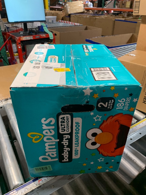 Photo 1 of ***PARTIAL SET*** Pampers Diapers - Baby Dry - Size 2, 186 Count, Absorbent Disposable Infant Diaper (Packaging May Vary)