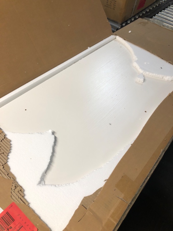 Photo 1 of ***PARTS ONLY*** ***NONFUNCTIONAL*** DWVO L Shaped Desk with Drawers, 60" Corner Computer Desk with Power Outlets & Lift Top, Home Office Desk with Storage Cabinet & LED Lights, Wood Desk, Height Adjustable Desk, White