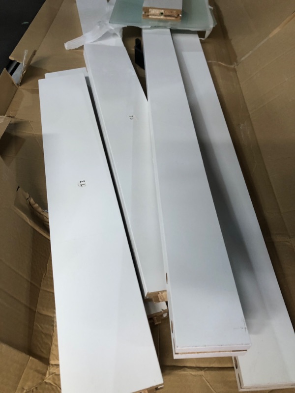 Photo 1 of ***MISSING HARDWARE AND INSTRUCTIONS*** ROYMELO 40x84 Inch Glass Sliding Barn Door Slab and 7ft Hardware Kit Included, 5 Frosted Glass, LVL Wood Panel Covered with White Water-Proof Scratch-Proof PVC Surface, Simple DIY Assembly