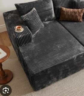 Photo 1 of 1 PIECE BONELESS COUCH SOFA BED FUZZY GREY (OUT OF BOX)