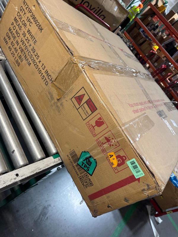 Photo 1 of *USED SOLD FOR PARTS ONLY*Merax Modern 35.4 Inch Round Large Coffee Table with Sturdy Base, Wood Center Table with 6.8" Thick Tabletop for Living Room Reception Room, Easy Assemble, White
