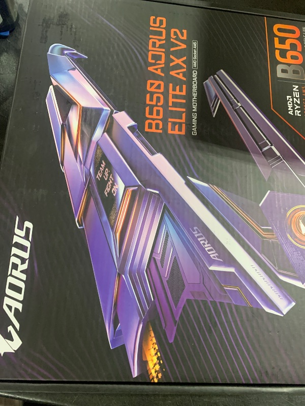 Photo 1 of GIGABYTE B650 AORUS Elite AX V2 AMD AM5 ATX Motherboard, Support Ryzen 9000/8000/7000 Series, DDR5, 12+2+2 Power Phase, PCIe 5.0 M.2, USB-C 3.2 Gen 2, WIFI6E, 2.5 GbE, EZ-Latch, Q-Flash, RGB Fusion