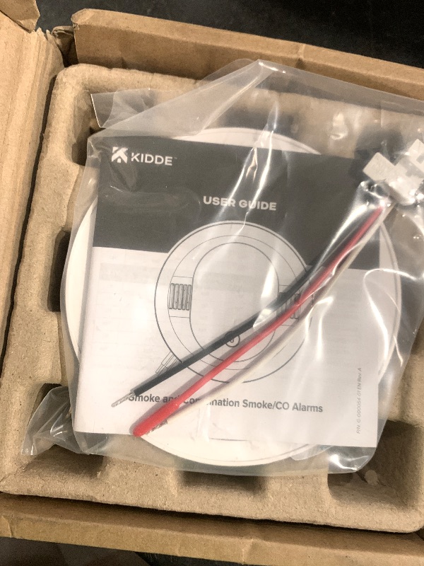 Photo 1 of Kidde  And Carbon Monoxide Detector, Hardwired with AA Battery Backup, LED Status Lights, Interconnected, 85 dB Alarm, 5 inches, 30CUAR, 1 Pack