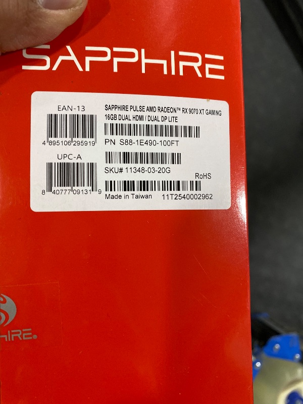 Photo 1 of Sapphire Pulse AMD Radeon™ RX 9070 XT Gaming 16GB Dual HDMI/Dual DP