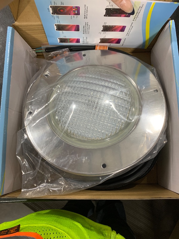 Photo 1 of Pool Lights for Inground Pool, 54W 10 Inch Large LED Multicolor Inground Pools LED Light with 50 Foot Cord for Wet Niche, APP Control & Remote Control