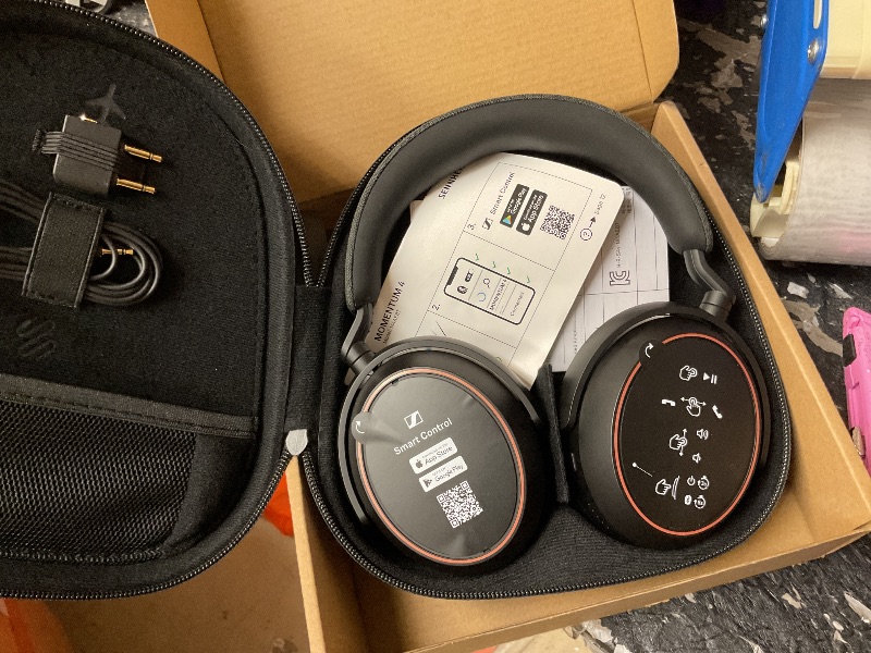 Photo 6 of Sennheiser Consumer Audio Momentum 4 Wireless Headphones - Bluetooth Headset for Crystal-Clear Calls with Adaptive Noise Cancellation, 60h Battery Life, Lightweight Folding Design - Black/Copper