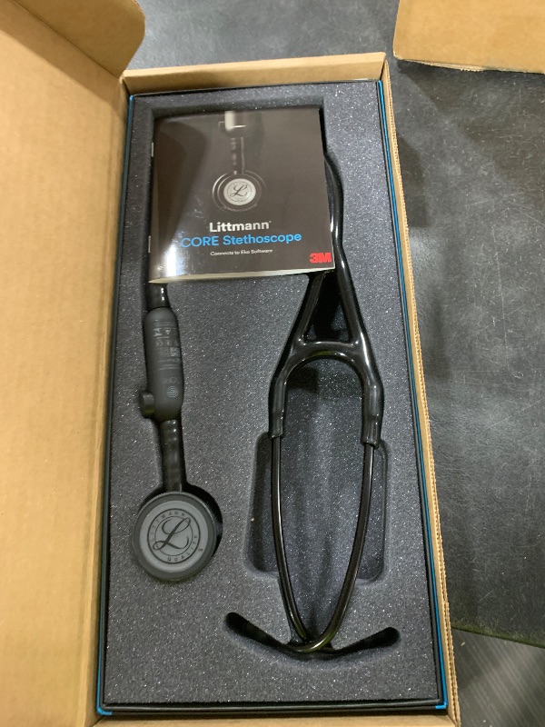 Photo 1 of 3M Littmann CORE Digital Stethoscope, Our Most Advanced Stethoscope Yet, Up To 40x Amplification, Active Noise Cancellation, In-App Sound Wave Visualization, Black-Finish Chestpiece, 8480