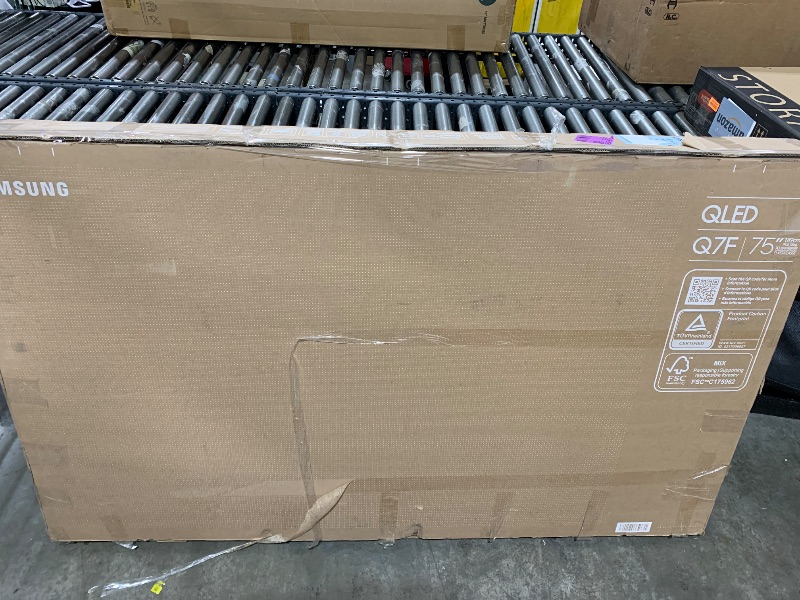 Photo 1 of Samsung 75-Inch Class QLED Q7F Series Samsung Vision AI Smart TV (2025 Model, 75Q7F) Quantum HDR, Object Tracking Sound Lite, Q4 AI Gen1 Processor, 4K upscaling, Gaming Hub, Alexa Built-in **SALVAGE FOR PARTS**