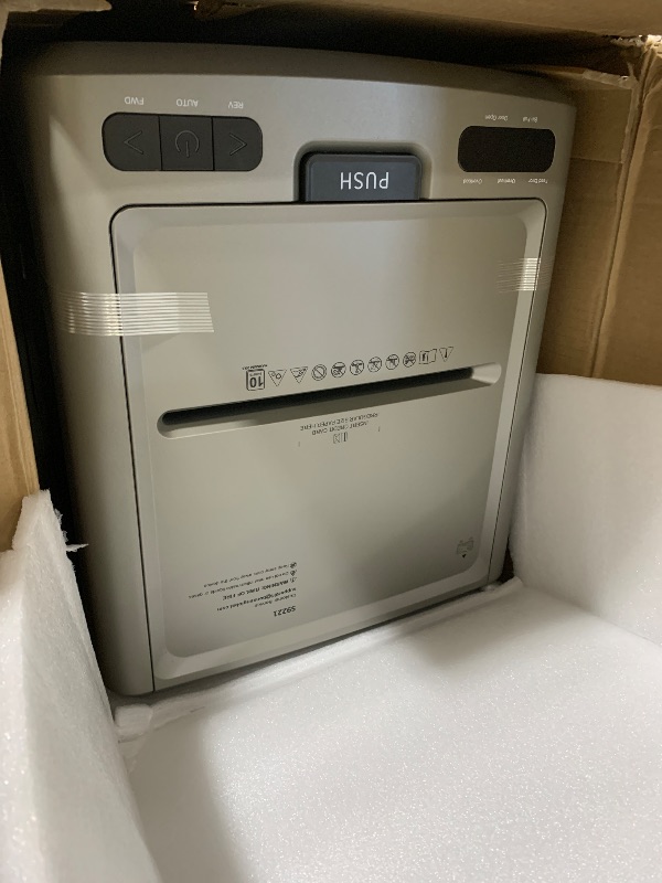 Photo 1 of BONSEN 300-Sheet Auto Feed Paper Shredder, P-5 High Security Heavy Duty Shredders for Office Use, 60 Minutes Non-Stop Micro Cut Shredding, 8.1-Gal Pullout Bin, 58dB Quiet Large Paper Shredder (S9221)