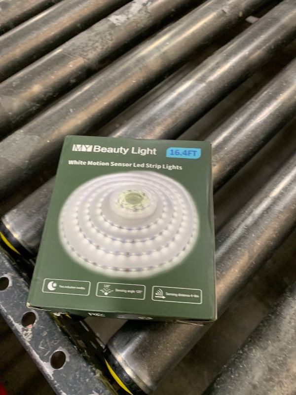 Photo 1 of MY BEAUTY LIGHT Motion Activated LED Strip Lights, 16.4ft LED Light Strip with Day or Night 2 Lighting Modes, 3 Timing Off Modes, Bright White 12v Plug-in LED Rope Lights for Under Cabinet, Kitchen