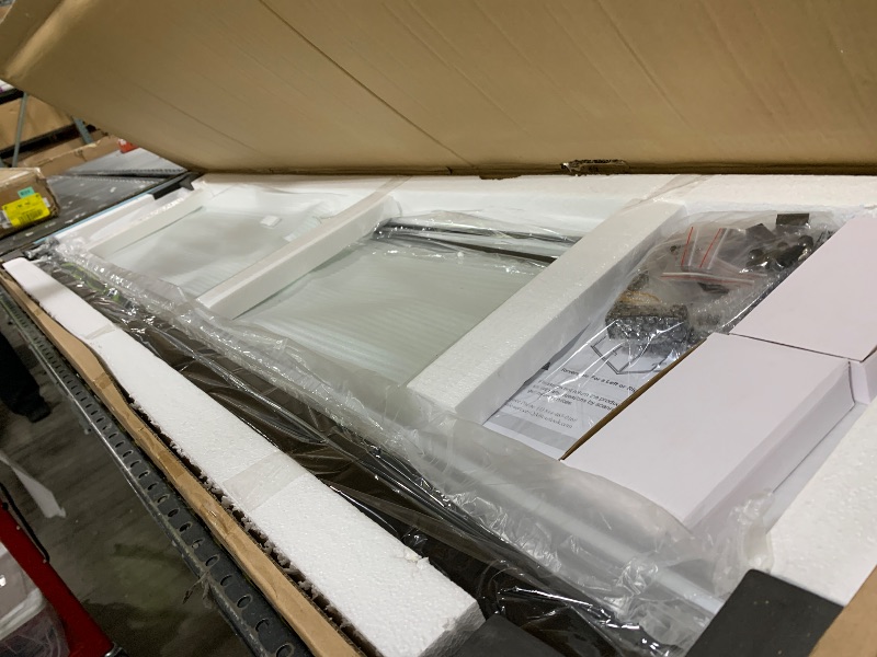 Photo 1 of Findepot Corner Shower Enclosure Kit 34" D ×34" W × 72" H, Stand Up Shower Stall Kit with 1/4" Clear Corner Shower Glass Door, Bi-Fold Tempere Frameless Glass, Matte Black, Base Not Included