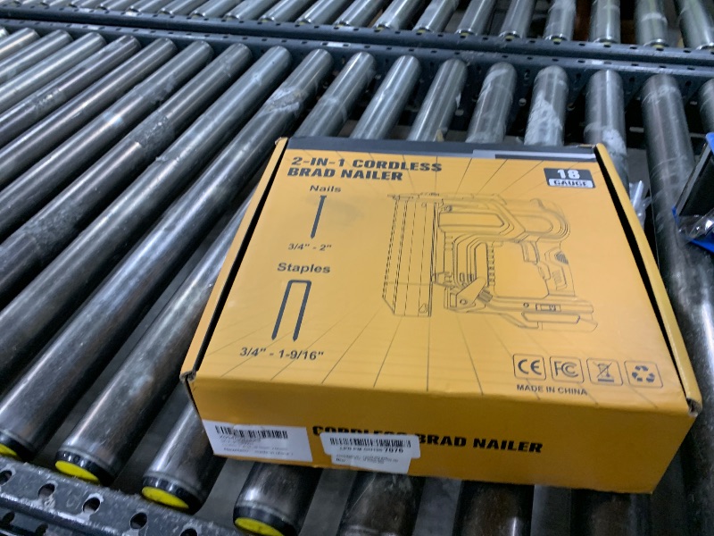 View 2 of Cordless 2" Brad Nailer Compatible with Dewalt 20V Battery (No Battery), 2-in-1 Electric Nail Gun/Staple Gun, 18 Gauge Nail Gun Battery Powered with 1000 Nails for Wood Carpentry, 7.2LB