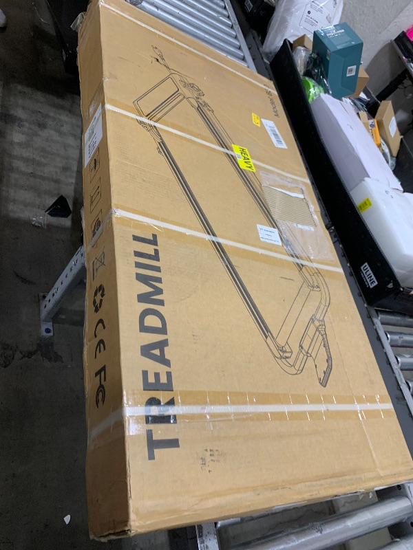 Photo 1 of Walking Pad Treadmill with 15% Incline & Dual LED Display, 4 in 1 Walking Pad with Handle Bar, 3.5HP Foldable Under Desk Treadmill, Portable Treadmills for Home 350LBS, 4 Adjustable Incline, RGB Light