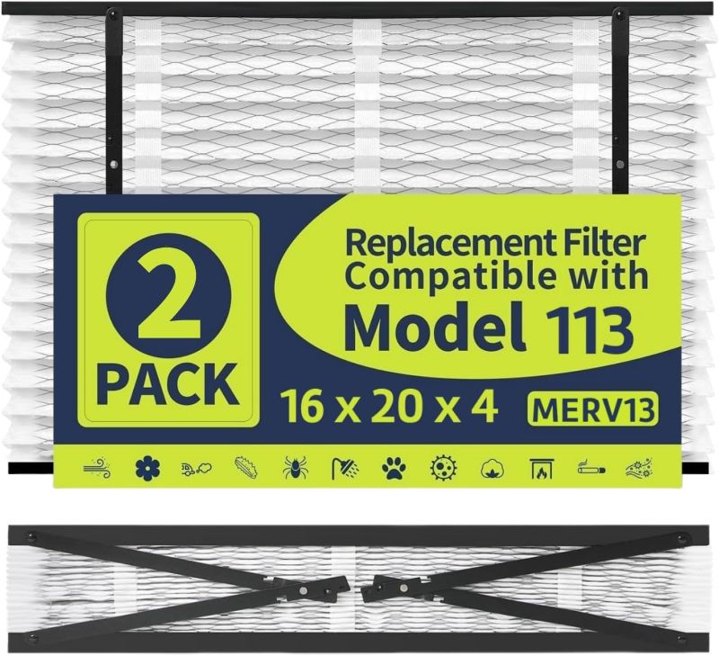 Photo 1 of IYOUYA 2 Pack 113 Replacement Filter Compatible with Aprilaire Whole House Air Purifier Model: 1110, Competitive Models Using 4898 Upgrade Kit, 16 X 20 X 4 Furnace Filter, MERV 13 Air Filter