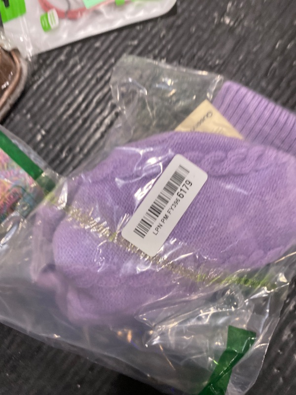 Photo 1 of Queenmore Small Dog Pullover Sweater, Cold Weather Cable Knitwear, Classic Turtleneck Thick Warm Clothes for Chihuahua, Bulldog, Dachshund, Pug (Lilac, Large)