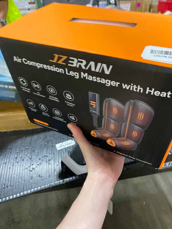 Photo 1 of JZBRAIN Leg Massager with Heat and Compression : Foot and Calf Massager for Circulation and Pain Relief, Sequential Compression Boots with 6 Modes, 9 Intensity, 3 Heat