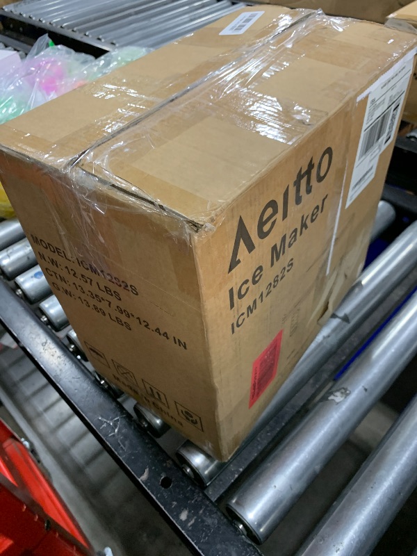 Photo 1 of Aeitto Ice Maker Countertop 26lbs/24H, Ice Machine 8 Ice Cubes Ready in 6 Mins, 2 Sizes of Bullet Ice Portable Ice Makers with Basket & Scoop, Auto Self-Cleaning for Home/Kitchen/Office Stainless