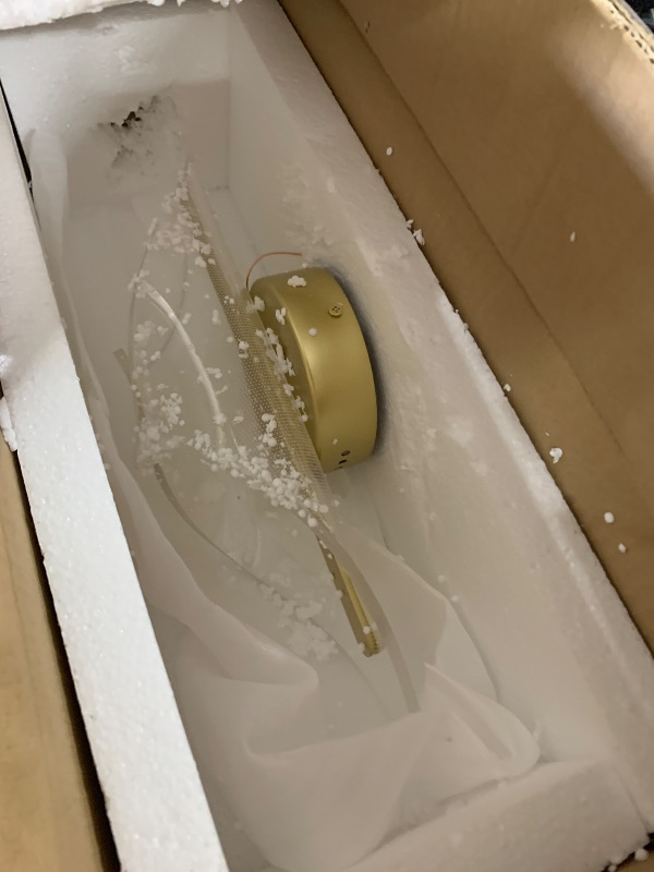 Photo 1 of Waikmdv Modern Gold Wall Sconce 17.3In LED Wall Lamp with Remote Control Dimmable Acrylic Sconces Wall Lighting for Living Room Hallway Bathroom Bedroom Stairs