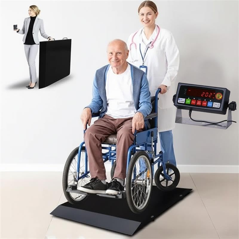 Photo 1 of Wheelchair Scale | 1000x0.1lb Portable Wheelchair Scale with Extended Dual Ramp | Medical Weighing Scale for Home Use & Clinics
