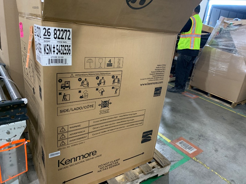 Photo 1 of Kenmore 8.0 cu. ft. Front Load Electric Dryer with Wrinkle Guard & Accela Steam to Reduce Wrinkles, Static & Odors - Smart Sensor Drying - LED - ENERGY STAR Certified - White