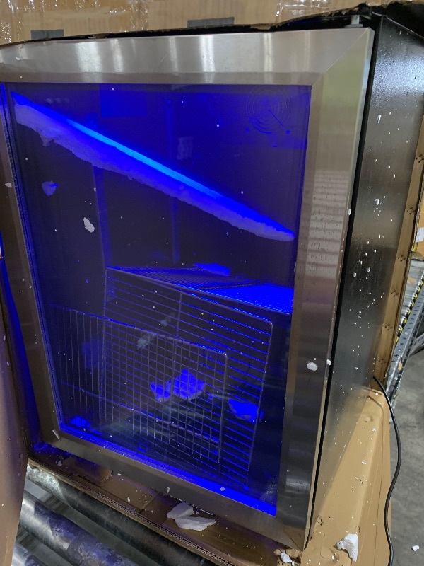 Photo 1 of Advanics 20.1 Inch Built-in Beverage Refrigerator with 7-Color LED Light, Compact 120 Can Under Counter or Freestanding Stainless Steel Drink Cooler Fridge with Glass Door for Soda & Beer