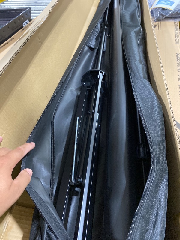 Photo 1 of Outdoor Projector Screen with Stand 150 inch 16:9, Portable Projector Screen, 1.5 High Gain Fiberglass, Sturdy Backing, Wind-Resistant Movie Screen, Tripod/Wall Mounted, for Home Cinema/Backyard Party