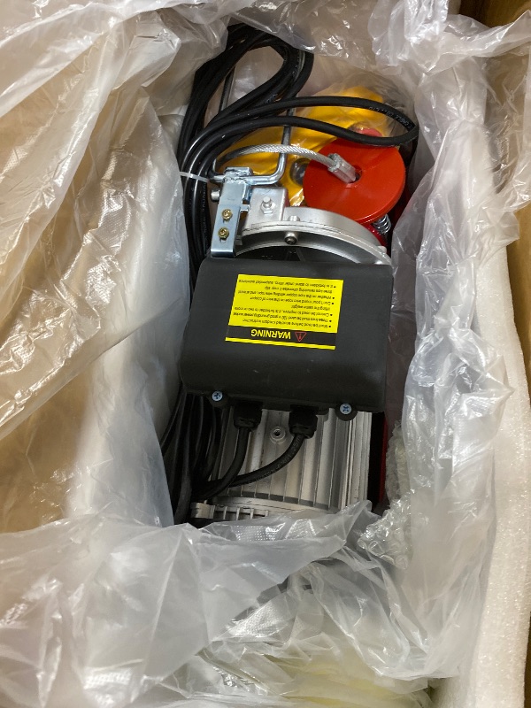 Photo 1 of VEVOR 2200lbs Electric Hoist w/14ft Wired Remote Control, 110v Electric Hoist with 40ft Single Cable Lifting Height, for Garage Warehouse Factory Control for Garage, Shop, Hotel, Home