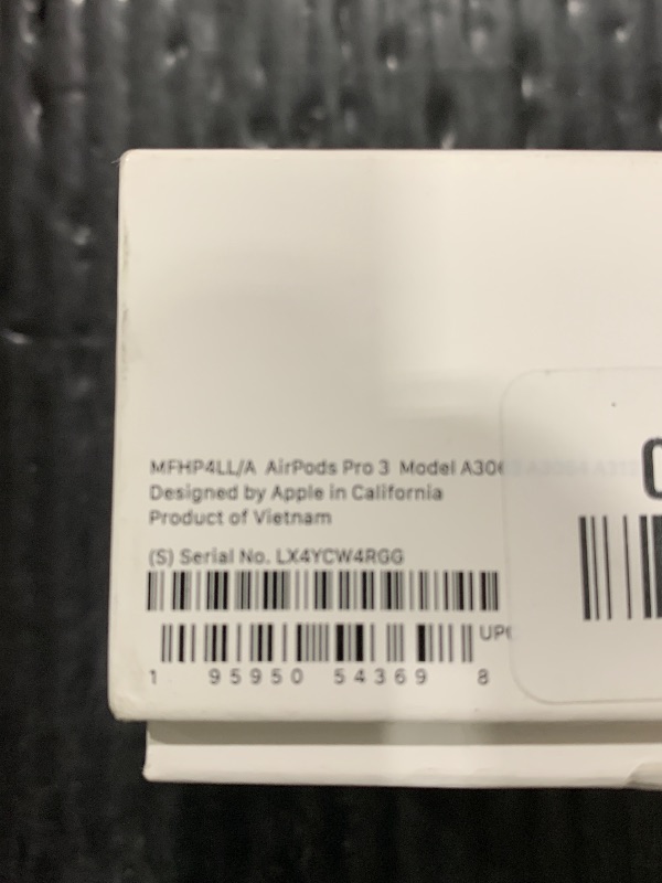 Photo 1 of Apple AirPods Pro 3 Wireless Earbuds, Active Noise Cancellation, Live Translation, Heart Rate Sensing, Hearing Aid Feature, Bluetooth Headphones, Spatial Audio, High-Fidelity Sound, USB-C Charging