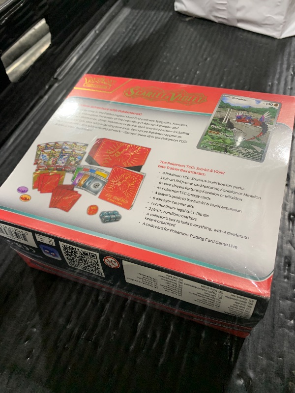 Photo 1 of Pokémon TCG: Scarlet & Violet Elite Trainer Box (Miraidon Purple or Koraidon Red, Random Color)