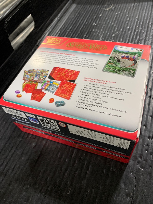 Photo 1 of Pokémon TCG: Scarlet & Violet Elite Trainer Box (Miraidon Purple or Koraidon Red, Random Color)